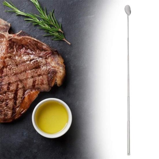 Extendable Fork Telescoping Spoon Stainless Steel Retractable Dinner Spoon Long-Handled Prank Fork Versatile Dining Tool for BBQ Camping