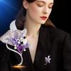 Элегантная фиолетовая брошь-кристалл «Лилия» - Женская цветочная ювелирная брошь