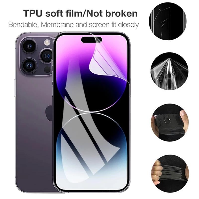 Гидрогелевая пленка для iPhone 14 15 Pro Max 12 13, мини-защитная пленка для экрана iPhone 11 12 13 14 Pro XS Max XR 7 8 6 14 15 Plus SE пленка