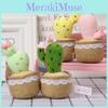 Cute Cactus Potted Plant With Lace Decoration Succulent Plush Pendant Toy