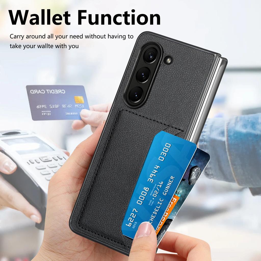 Чехол-книжка с карманом для карт для Samsung Galaxy Z Fold7 5G Fold 7 6 5 Fold6 Fold5 Fold3 Fold4 Fold2 Fold 4 3 2 сумка