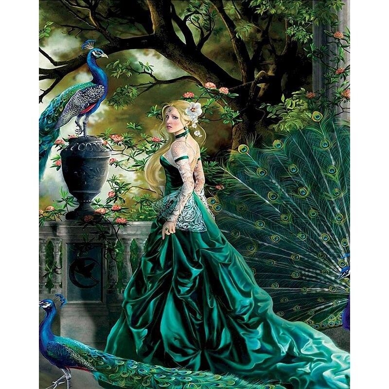 5d Diy Painting Diamond Woman Figure Full Round Diamond Embroidery Mosaic Portrait Home Decoration Sets