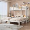 [29647677WAA] Triple Bed, Triple Bunk Bed with Side Ladder for Children and Teenagers, White (90x200cm)