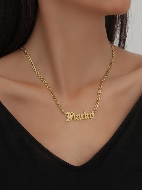 Персонализированное ожерелье из титана с подвеской в виде буквы имени из нержавеющей стали и золота для женщин, индивидуальные ювелирные изделия