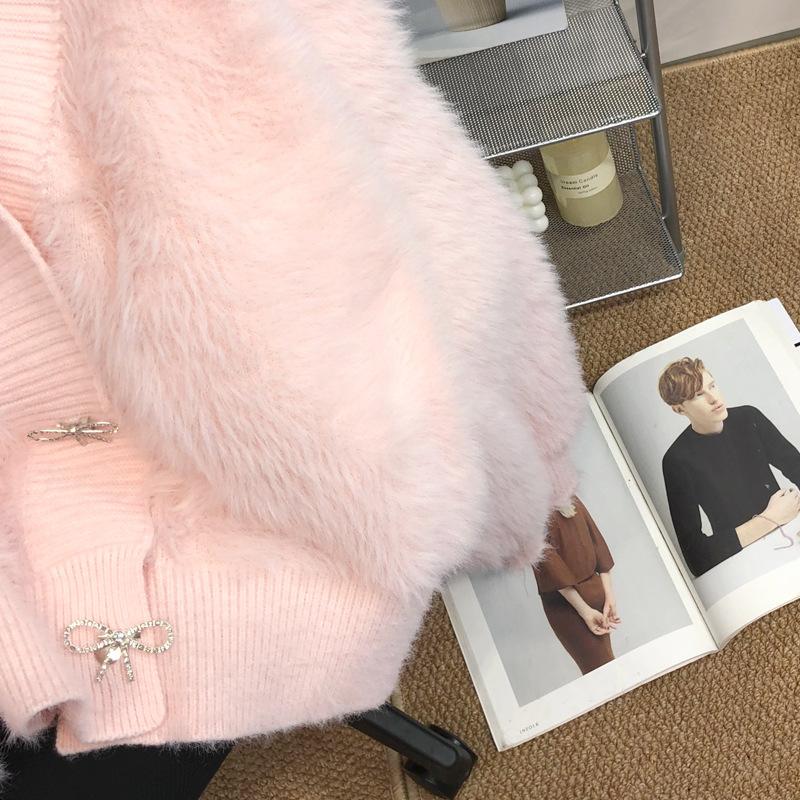 Женская мода повседневная осень-зима однотонный принт длинный рукав V-образный вырез свитера