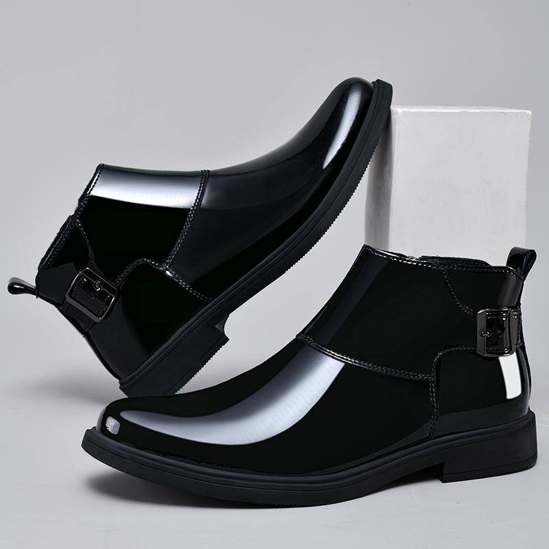 Мужские классические ретро-ботинки «Челси» Мужские модные кожаные ботильоны Мужские короткие ботинки в британском стиле Высокие деловые туфли в официальном стиле