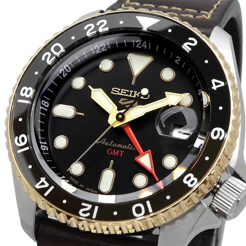 SEIKO 5 SPORTS SKX Series GMT Model Automatic Mechanical Wristwatch Seiko 5 Sports Made In Japan SSK036 Black Brown Leather Overseas Model [Seiko]