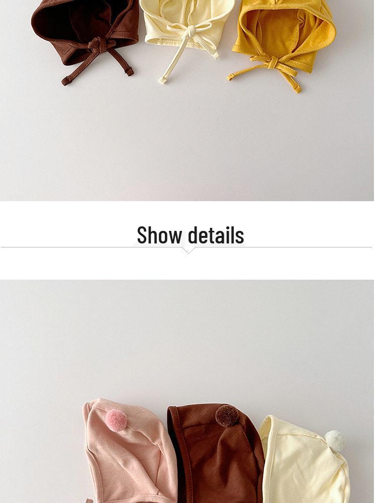 Шапка-ушанка с помпоном для младенцев и малышей - Тонкая, в корейском стиле, для мальчиков и девочек (Весна осень)