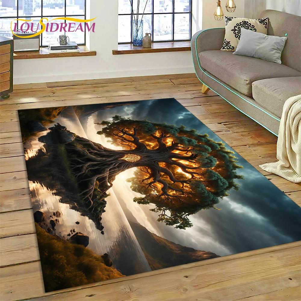 Древо жизни, природа, викинг, Иггдрасиль, скандинавский ковер, ковер для спальни, гостиной, домашнего дивана, украшения, детский большой декоративный напольный коврик