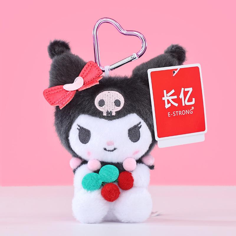 12cm Genuin Sanrio My Melody Kuromi Cinnamoroll Kt Cat Plush Toy Anime Stuffed Animals Keychains Small Pendant Backpack Hangings