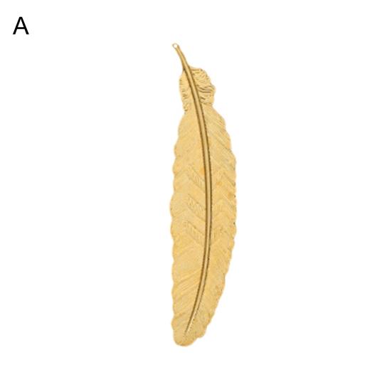 Anti Fade Bookmark Electroplating Brass Exquisite Feather Bookmark Stationery for Daily