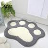 Cozy Bedroom Area Rug Cat Paw Bath Mat, Non-Slip Soft Fluffy Rug, Absorbent Water Door Mat Washable Cute for Entrance Bathroom