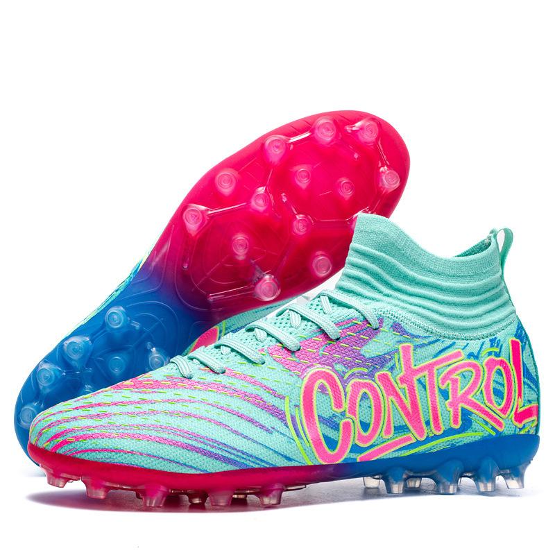 Autumn Control Football Shoes Boys And Girls Student Competition High Top Spikes Grass Training Shoes