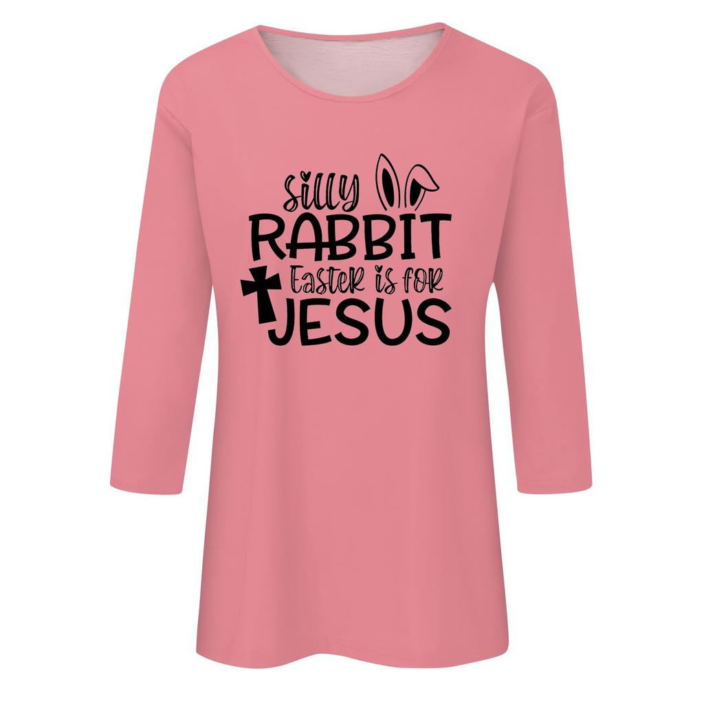 Женские повседневные футболки с рукавом 3/4, топы с круглым вырезом