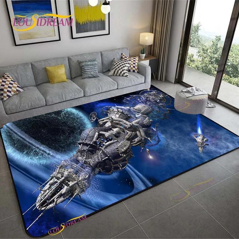 3D Ковер Космическая Станция для Гостиной Спальни Стола Кинотеатра Кухонный Дверной Детский Нескользящий Коврик для Пола Альфомбра Подарок на День рождения