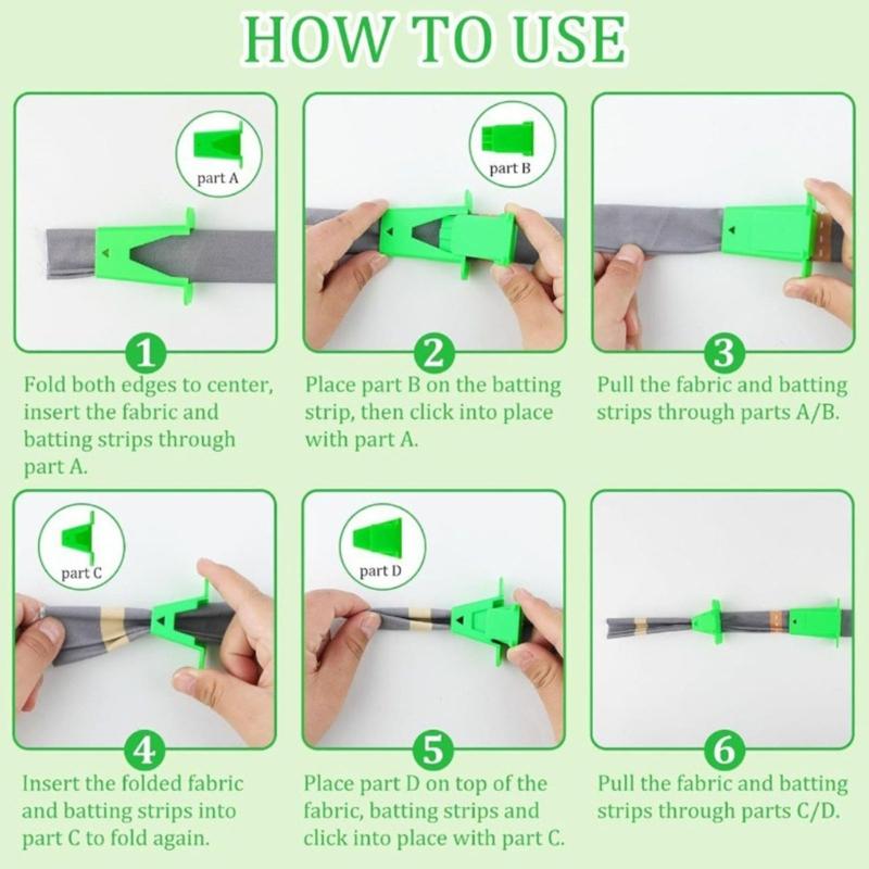 4Pcs Professional Fabric Tube Maker Plastic Sewing Rolling Tool For Handmade Bedding Rug Making Knitting Craft Project