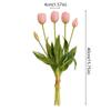 5pcs 5 Heads Artificial Tulips Flowers Real Touch Fake Flowers  Birthday Decor