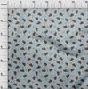 oneOone Cotton Poplin Light Blue Fabric Bird Ladybird  Quilting Supplies Print Sewing Fabric By The Yard 42 Inch