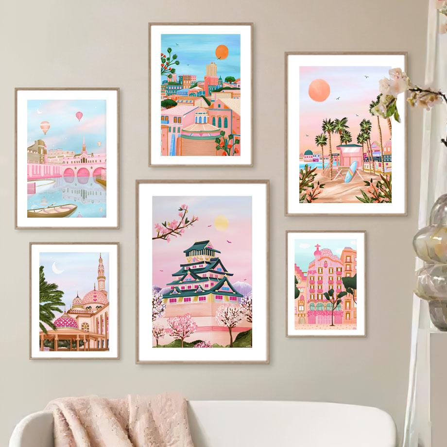 Майами Флорида Осака Ковент-Гарден Путешествия Настенная картина на холсте Плакаты на скандинавскую тему и принты настенные панно для декора гостиной