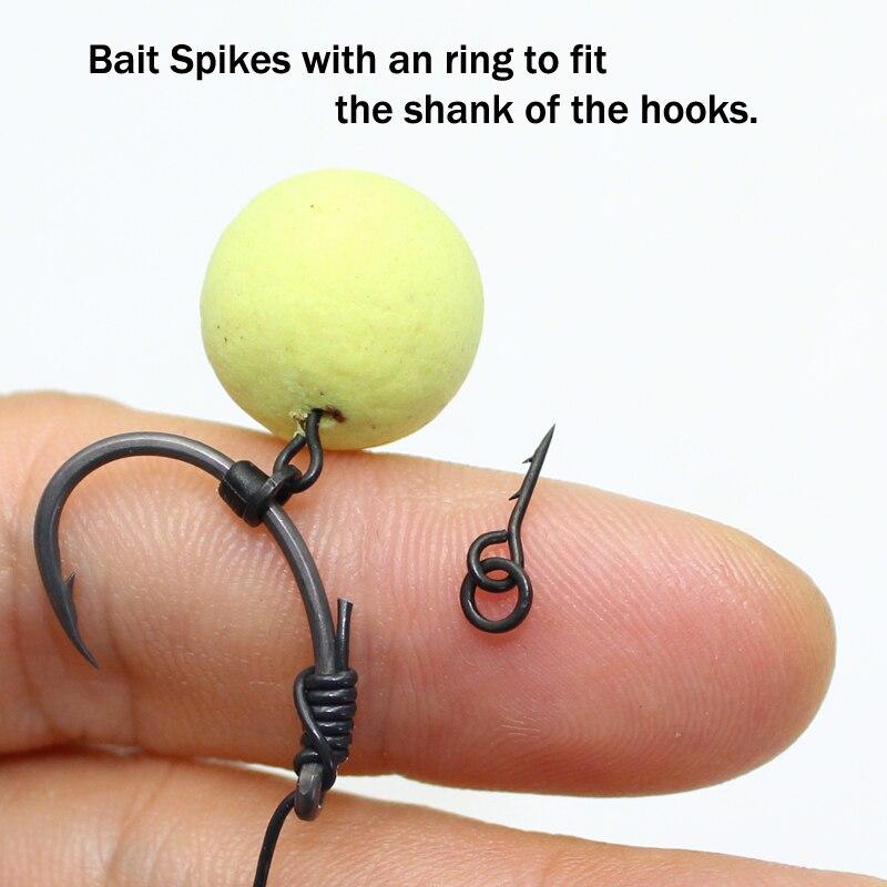 20PCS Metal Bait Spikes Carp Fishing Accessorie Bait Sting Boilies Pin with Ring Corn Ronnie Hair Rig Carp Feeder Tackle