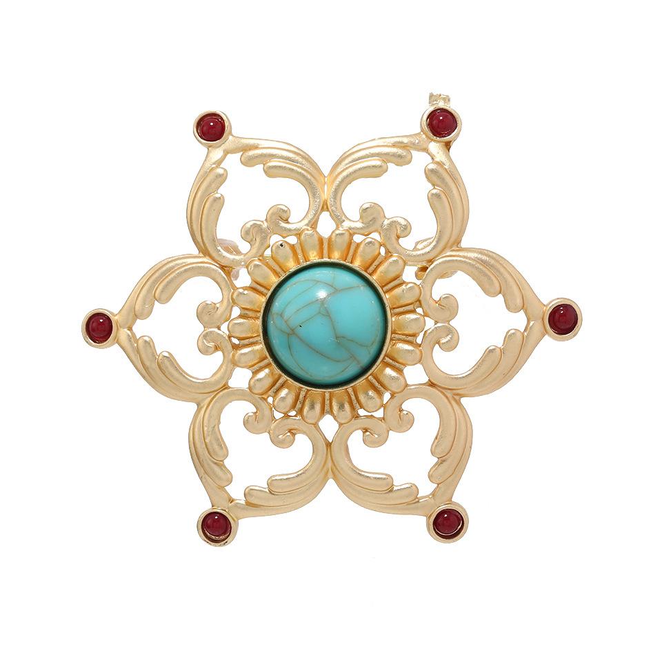 Vintage National Style Flower Brooch for Unisex Badge Pin Jewelry Party Office Gifts