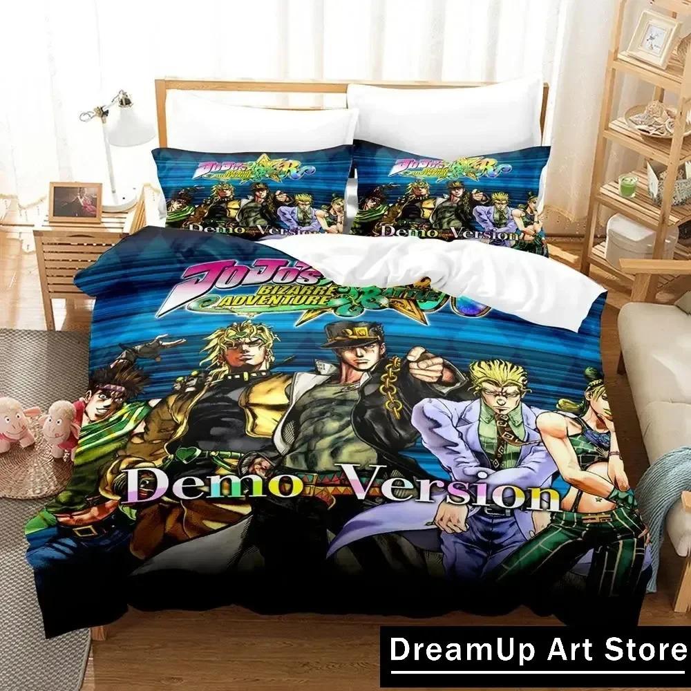 Модный 3D-принт Аниме JoJo's Bizarre Adventure Комплект постельного белья для мальчиков и девочек Размеры: Twin, Queen, Full Покрывало Наволочка Постельное Белье Для Взрослых Спальня