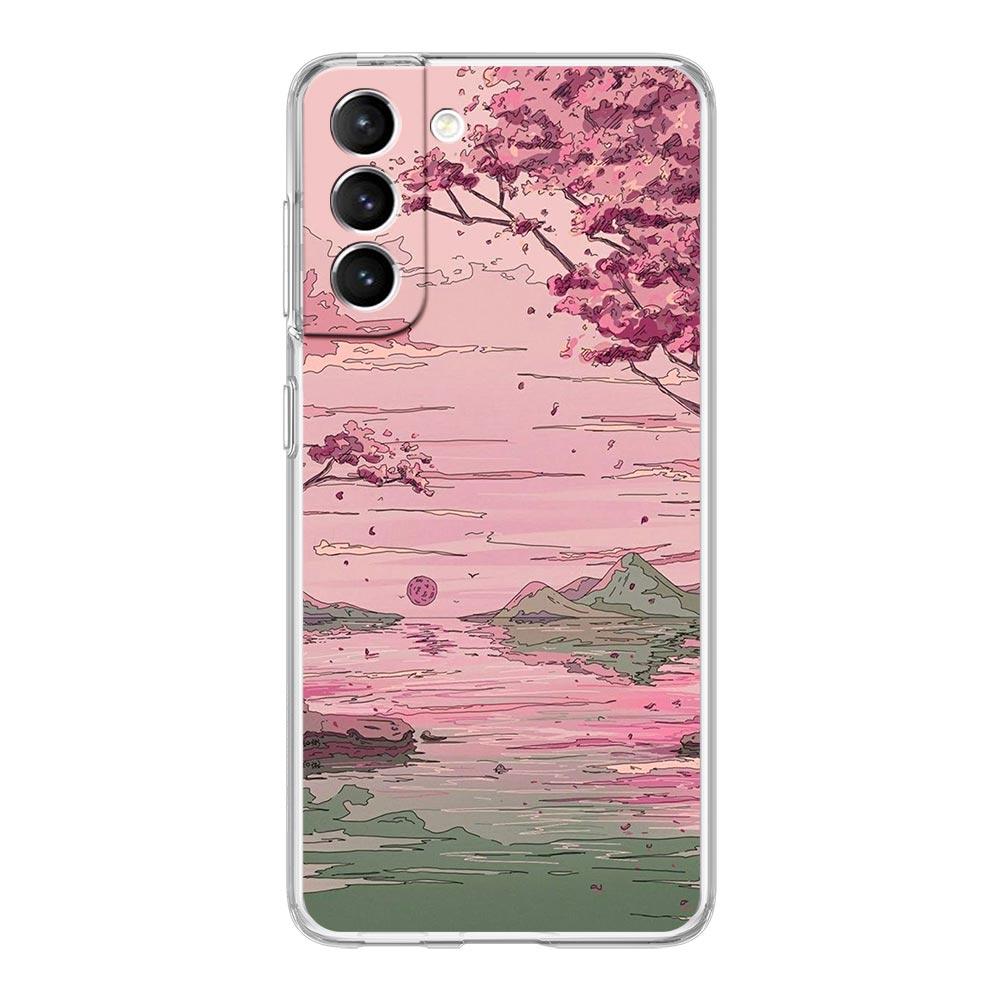 Чехол для телефона INS Japan Sunset Scenery Clear для Samsung Galaxy S23 S22 5G S20 Ultra S21 FE 5G S10E S9 S8 S10 Plus, мягкая задняя крышка.