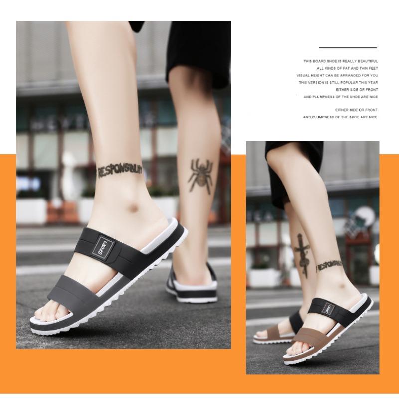 Модные мужские резиновые пляжные шлепанцы, летняя обувь, уличные тапочки, садовые, для бассейна, шлепанцы, мужские, тапочки для душа, пляжная обувь