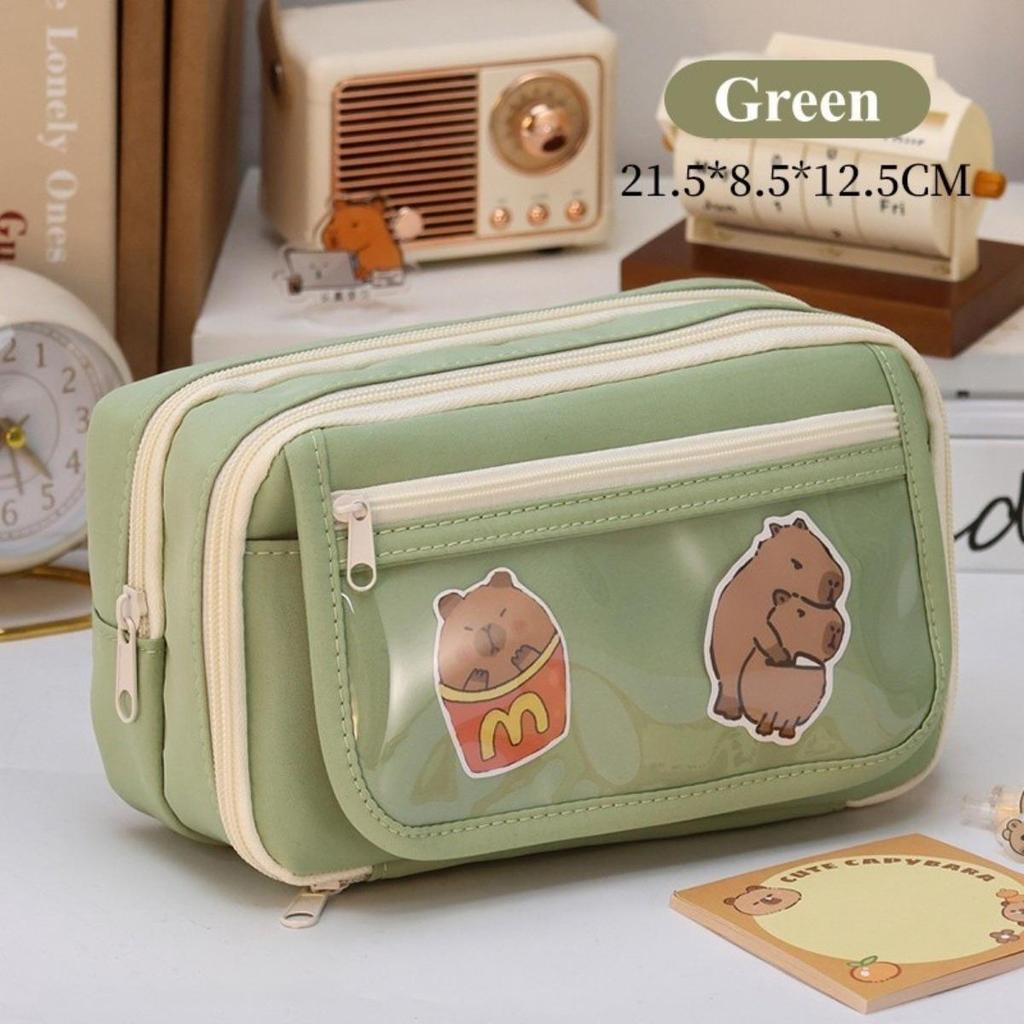 Двухслойный пенал большой емкости минималистичный тканевый пенал для девочек-студенток школьные канцелярские принадлежности органайзер сумки для ручек