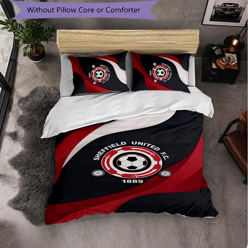 Футбольный комплект постельного белья Sheffield United из 3 предметов Мягкий пододеяльник с наволочками Набор для декора спальни для дома