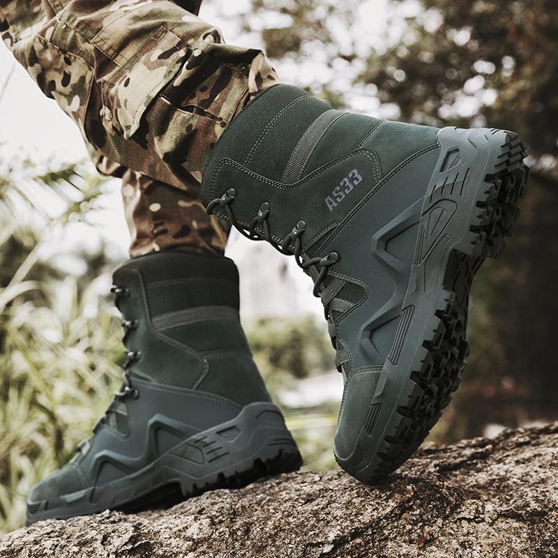 Мужские непромокаемые походные ботинки, прочные уличные ботинки, высокие ботинки в стиле милитари, уличные альпинистские ботинки, ботинки для пустыни, большие размеры