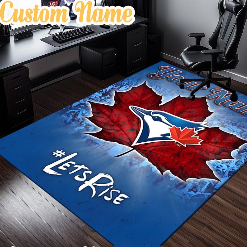 Custom Name Torontos baseball Rug, Office Rug, Chair Rug, Carpet for Living Rooms, Doormat Game Rug Home Decor Christmas Gifts