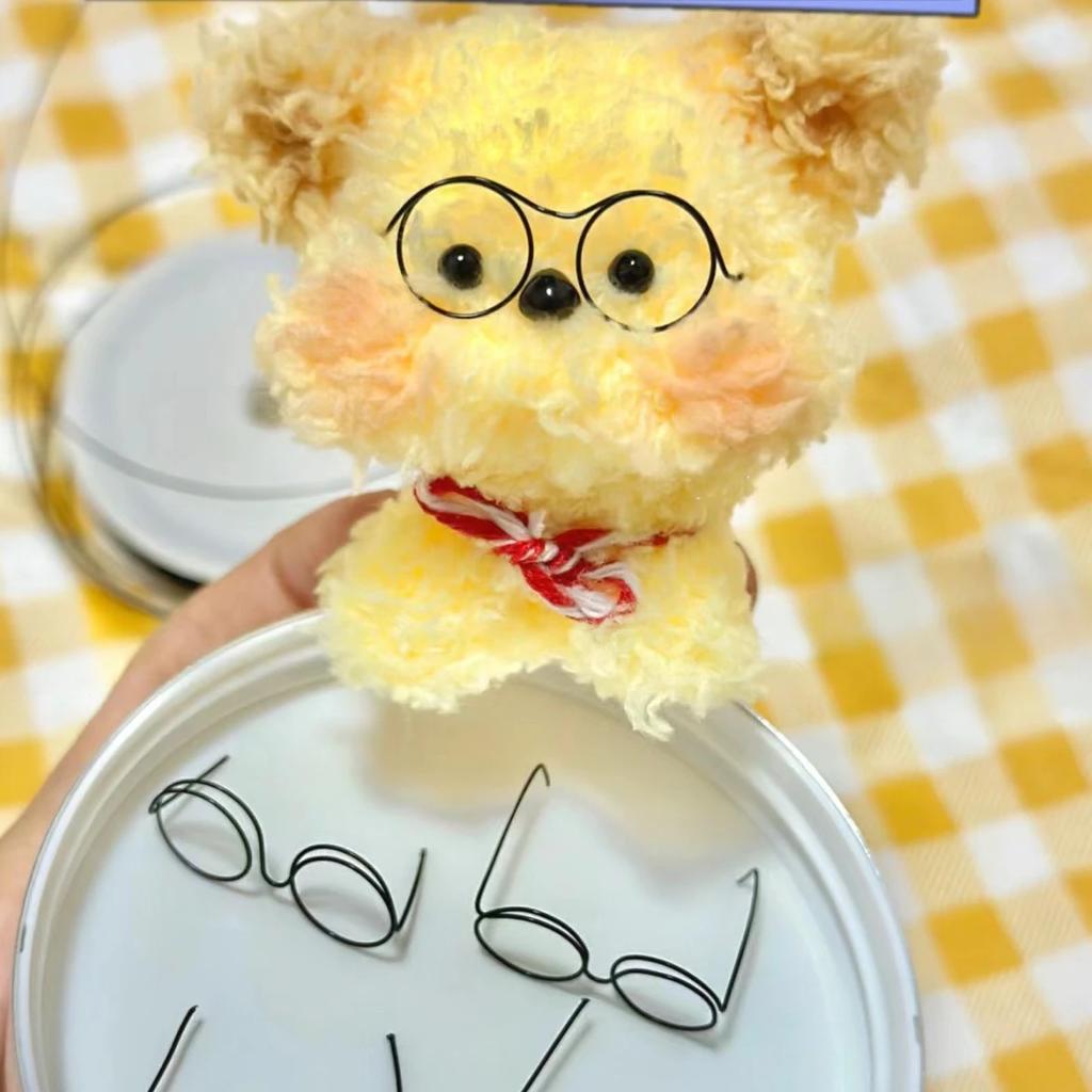 5PCS Mini Doll Glasses Retro Metal Round Frame Lensless Eyewear Sunglasses For Barbie Dolls Wire Strip Stick DIY Accessorie