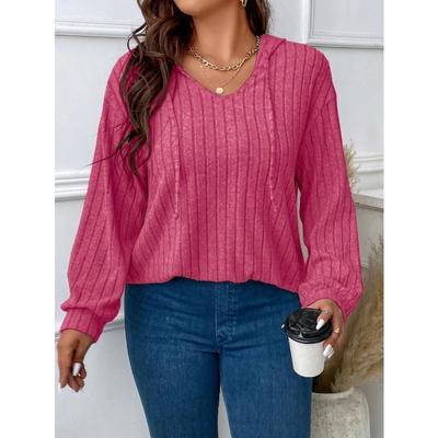 Женская мода повседневная весна осень однотонные принты с длинным рукавом с капюшоном блузки и рубашки