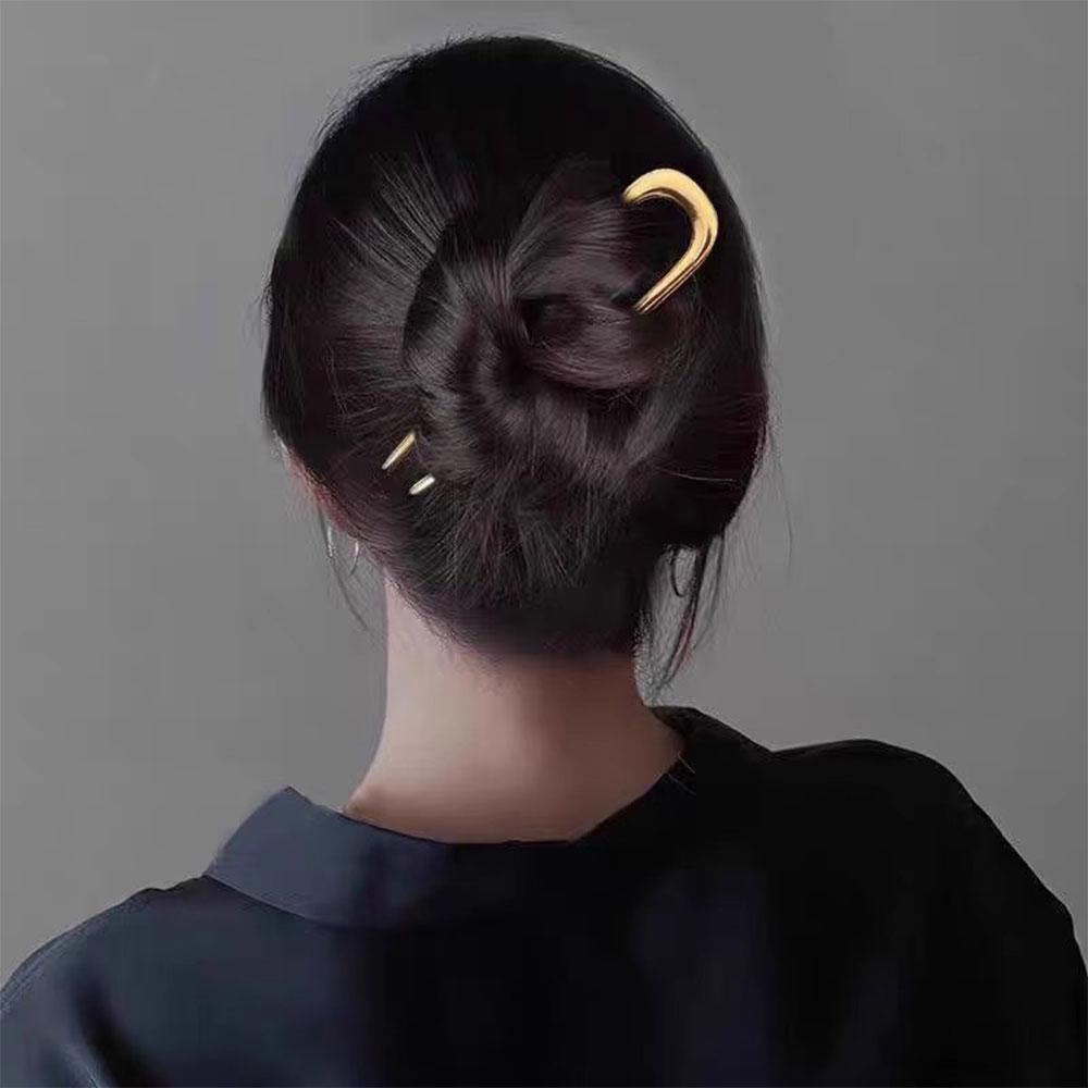 Простые металлические шпильки U-образной формы, французские палочки для волос, модные женские украшения для волос