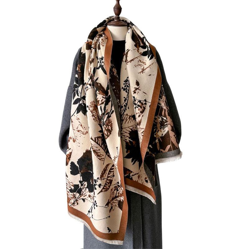 Шарф женский новый зимний теплый платок двойного назначения искусственный кашемировый шарф для защиты шеи