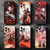 Genshin Impact Каэха Мягкий чехол для телефона для iPhone 16 16E 17 Air 15 Pro Max 14 Plus 13 Mini 11 12 7 Черный чехол Задняя панель