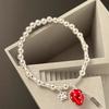 2025 New Arrival Trendy Strawberry Charm Bracelet for Women Square Brand Silver Color Flower Luxury Jewelry Birthday Gifts