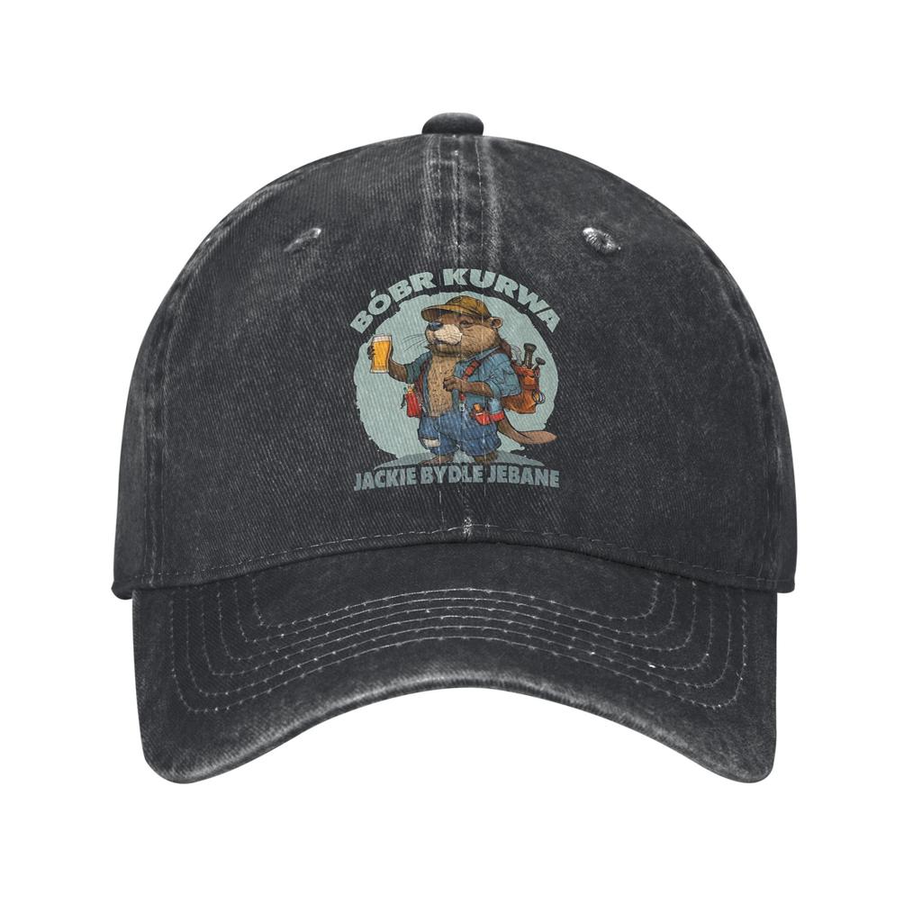 Vintage Bobr Kurwa Baseball Cap for Unisex Women Distressed Denim Snapback Cap Bober Outdoor Activities Adjustable Caps Hat