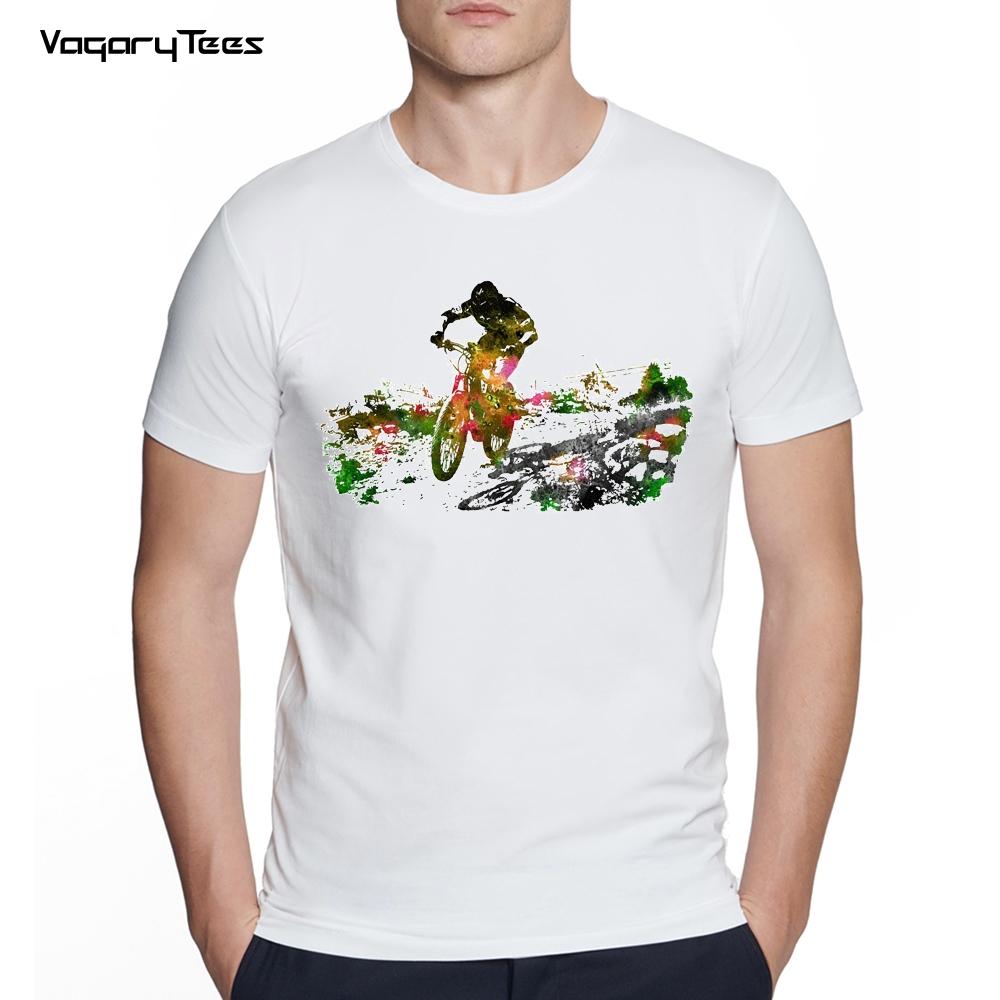 Bicycles MTB Print T Shirt Summer Men T-shirt Downhill Biking Print Casual Heartbeat Stimulation Exercise Male Harajuku Tshirt