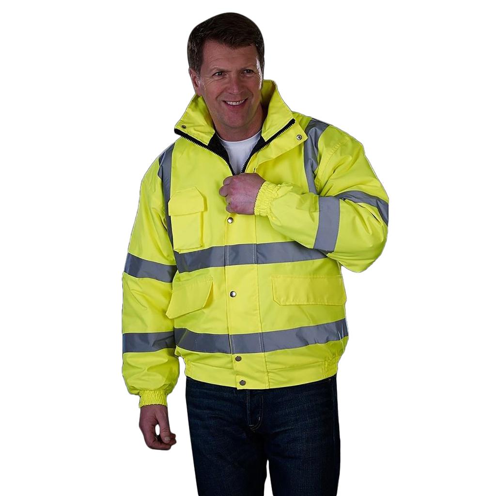 Grafters Unisex Hi-Visibility Waterproof Bomber Jacket