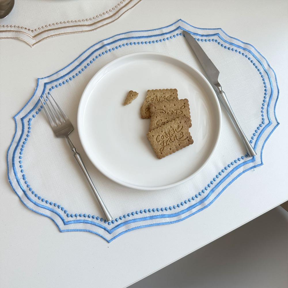 Новая винтажная салфетка под тарелку, салфетки, имитация хлопка и льна, моющаяся, декоративная скатерть, ткань с вышивкой французским кружевом, салфетка для стола