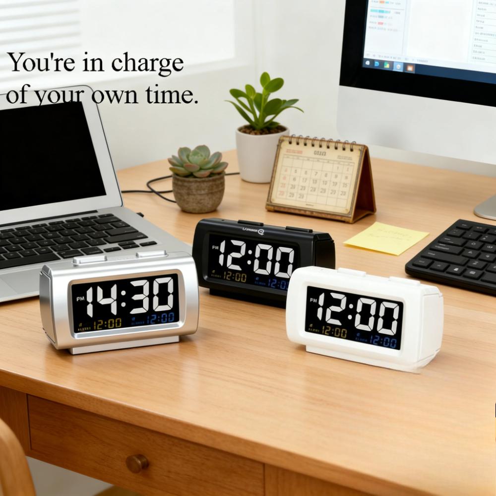 Two Alarm Led Digital Clock with 5 Minutes Snooze Model Screen Brightness Adjustable Desktop Electronic Clock Children Room