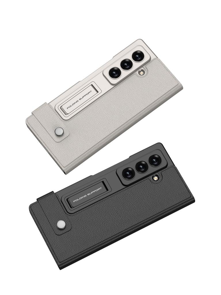 Кожаный чехол-книжка для Samsung Z Fold7: Модный встроенный защитный чехол