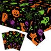 Halloween Tablecloth Spooky Ghost Printed Plastic Tablecloth Waterproof Indoor Outdoor