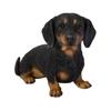 Ubia Sitting Dachshund, Black and Tan, 22.5 X 9 X 14 Cm, Doll Figurine, Animal Ornament, Garden Decor, Dog, H22249