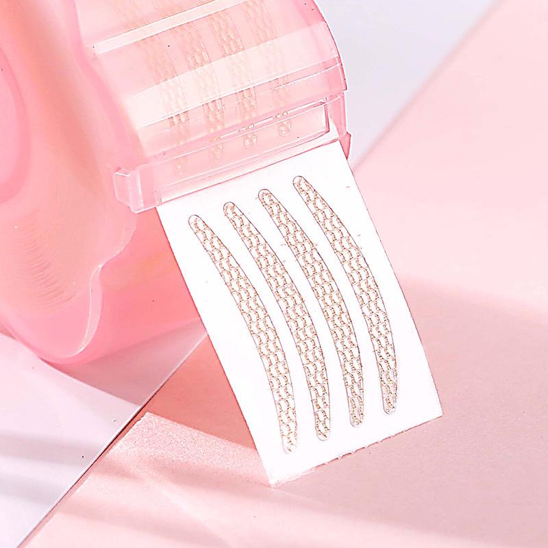 Lace Mesh Eyelid Strips – Self-Adhesive Olive Tone Eye Lift Tape, Breathable Floral Cut Design, No Glue Needed, Roll Format for Custom Fit