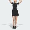 adidas Оригинальное трикотажное платье с коротким рукавом Ss24 в полоску, спортивное облегающее женское платье черного цвета JD1135