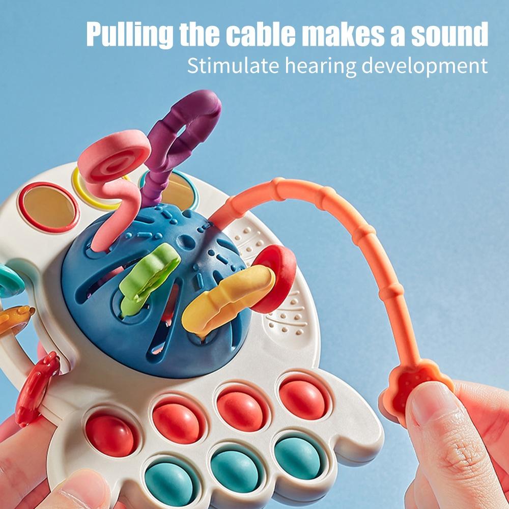 Монтессори Интерактивные развивающие детские сенсорные игрушки на веревке Маленькая силиконовая развивающая игрушка