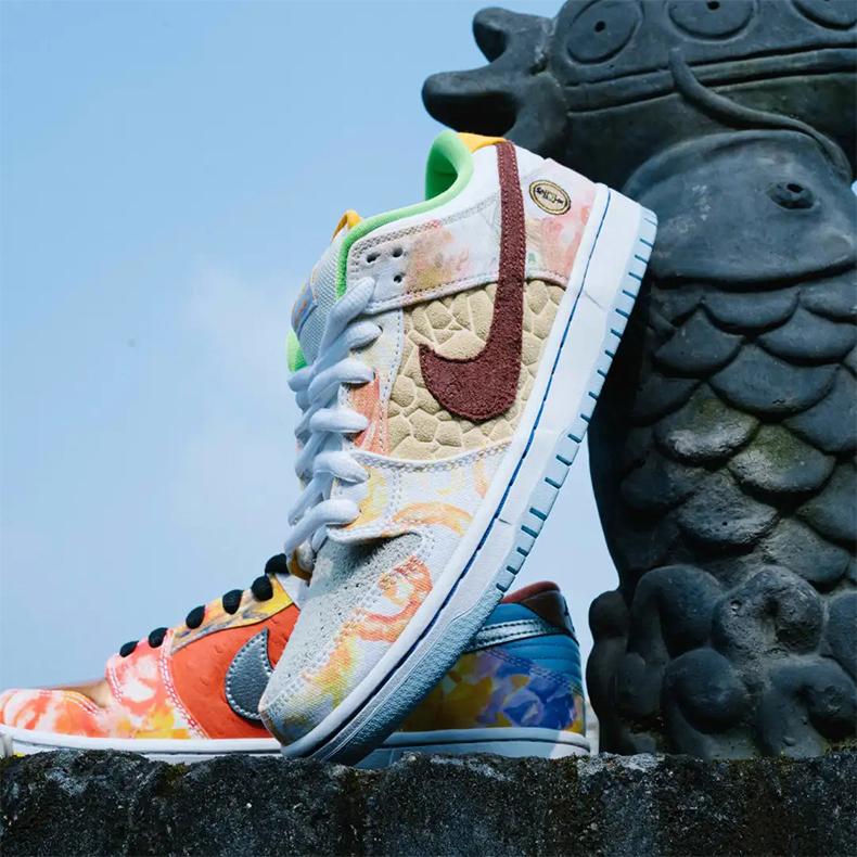 Jason Deng x Nike Dunk Low Pro SB Street Hawker Унисекс Кроссовки Разноцветные Медные Светло-серебристые CV1628-800